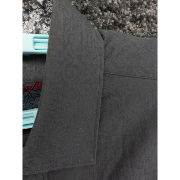 Robert Graham Shirt Mens Large Gray Jacquard Flourish Geomteric Print Designer - Picture 7 of 16